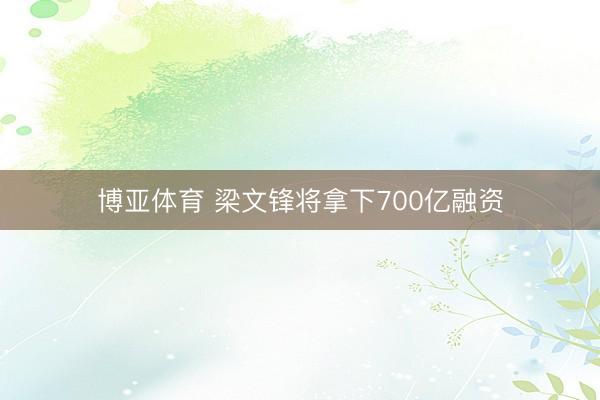 博亚体育 梁文锋将拿下700亿融资