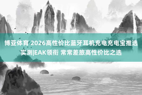 博亚体育 2026高性价比蓝牙耳机充电充电宝推选实测|EAK领衔 常常差旅高性价比之选